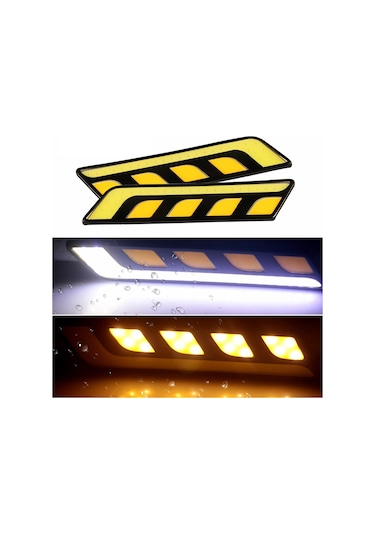 3 Modlu DRL 16CM Esnek Su Geçirmez Gündüz Ledi Çift Renkli Far