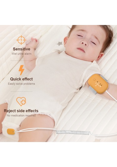Lemestar Turuncu Çocuk Bez Nem Alarmı, 3 Alarm Modu Ses/titreşim/ses+titreşim , Manyetik Tutma, Type-c Şarj, 120 Saat Çalışma Süresi