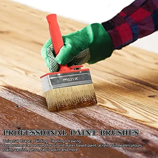 Gateesat 1 Adet Sarı Kırmızı Çok Amaçlı Dayanıklı Boya Fırçası - Çıkarılabilir Başlık 3-12 Cm Geniş