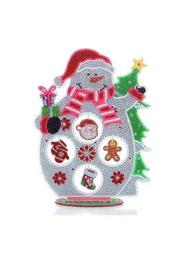 Noel Kardanesi 5d Dıy El Sanatı - 29x22cm Işıklı Tahta, Çift Taraflı Taşlama, Kristal Noel Dekorasyonu