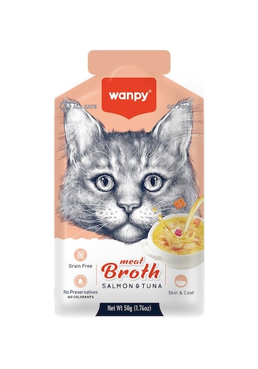 Wanpy Somonlu ve Ton Balıklı Kedi Çorbası 50 G