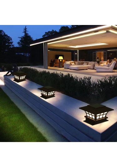 Dofolink Güneş Enerjili 1w Led Direk Lambası, Otomatik Işık Kontrolü, 600mah Şarjlı Pil, Ip55 Su Geçirmez, Islak Beyaz, Bahçe Ve Bahçe İçin Sıcak Beyaz