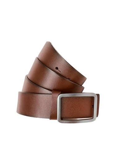 Hakiki Deri Kemer Erkek Spor Taba İğne Toka 4 CM / Rs1016 Si Taba