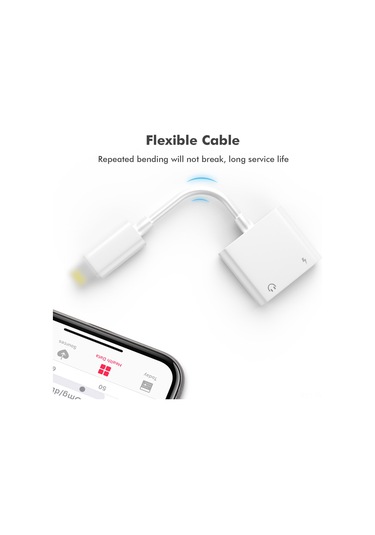 Teltree İphone Kulaklık Ve Şarj Çevirici, 2合1 Ses Ve Şarj Portu, Hızlı Şarj Ve Kaliteli Ses, Ios 10.3+ Uyumlu, Taşınabilir Abs Malzeme