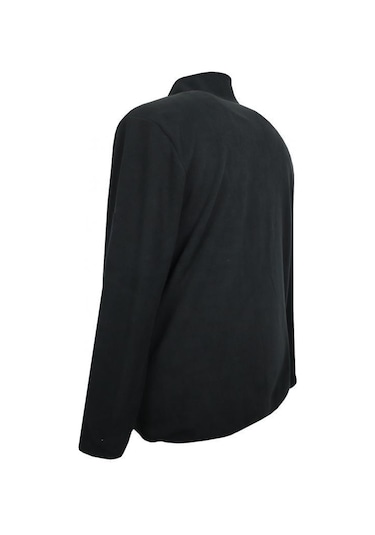 Erkek Büyük Beden Dik Yakalı Fermuarlı 122 Kg-172 Kg Arası İçin Uygun Bedenli Polar Sweat Mont Siyah