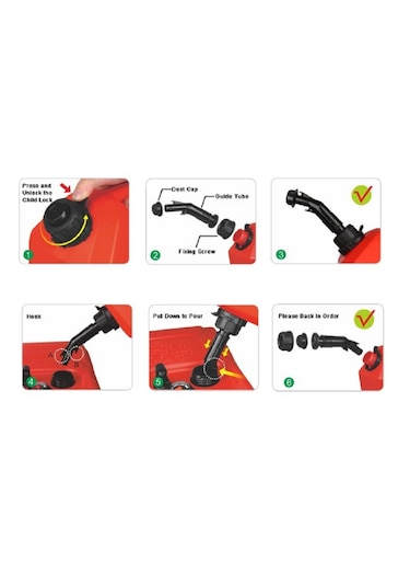 Tekne Benzin Bidonu. 20lt Yakıt Taşıma Tankı. Dolum Ağızlı Gagalı