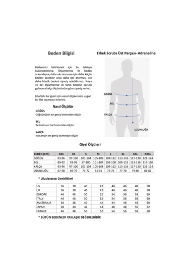 Adrenaline Medikal Giyim Doktor Hemşire Scrubs Cerrahi Takım Likralı Hastane Üniforması 001