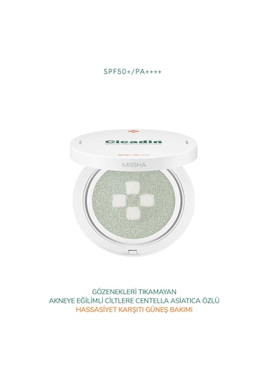 Missha Hassas ve Sivilce Eğilimli Ciltler için Yüksek Uv Korumalı Cushion Güneş Kremi SPF50+ / PA++++ 25 G