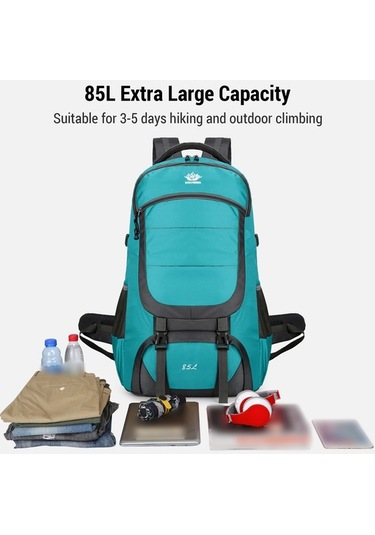 Ebitda 85l Su Geçirmez Sırt Çantası - Kamp, Yürüyüş Ve Seyahat İçin Siyah Siyah