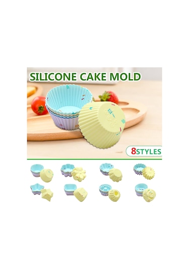 20'li Paket Silikon Muffin Kabı Ve Küçük Kek Kabı İçin Güzel, Sevimli, Yüksek Kaliteli, Güvenli Pişirme Kalıbı