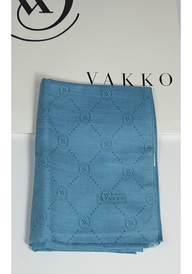 Pamuk İpek Şal - 68 X 200 - 6356 Bebe Mavisi