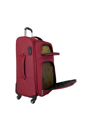 Bagacar Ultra Hafif Körüklü Kumaş Büyük Boy Valiz Siyah