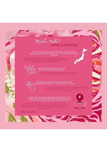 Mim and More Rose Matcha Gül Aromalı Matcha 25 G