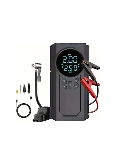 4 Ü 1 Arada Lastik Şişirici Akü Takviyesi Powerbank Led Işı