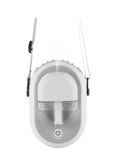 Mini Asılı Boyun Su Püskürtme Fanı 2000 Mah Şarj Edilebilir Pil Kumandalı El Masaüstü Hava Soğutma Fanları Açık Hom4my Beyaz