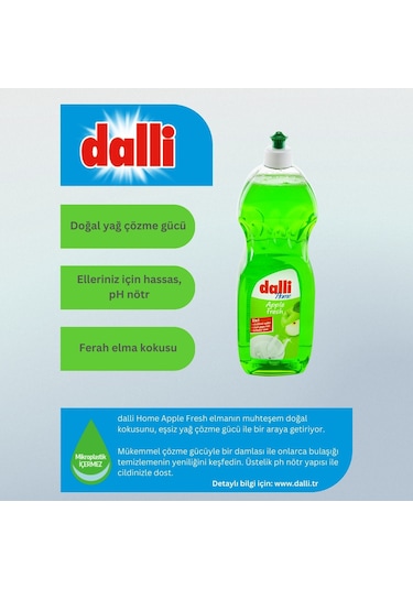 Dalli Elde Yıkama Sıvı Bulaşık Deterjanı Elmalı 1 L