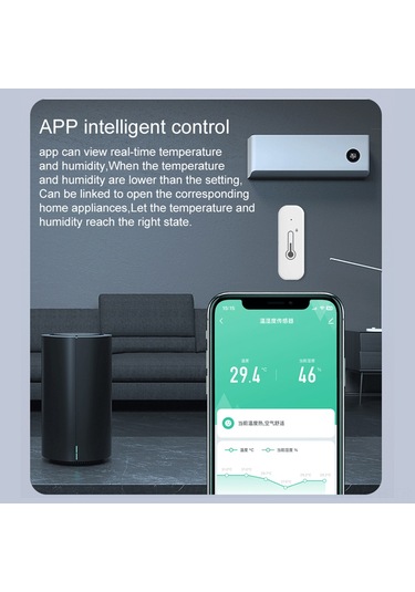 Folinda Tuya Wifi Akıllı Sıcaklık Nem Sensörü - Cihaz Senkronizasyonu, Mobil Uyarılar Ve Gerçek Zamanlı İzleme, 1 Adet Pil Dahil Değil