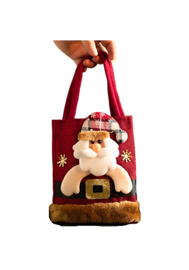 Noel Arifesi Çocuklar-yaşlılar İçin Küçük El Tipi Hediye Çantası