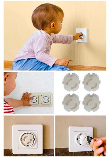 12 Adet Iz Bırakmaz Priz Kapağı, Bebek Ve Çocuk Güvenlik Koruma Piriz Kapatıcı Çok Renkli