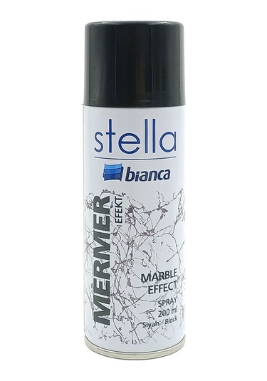 Stella İnce Mermer Efekt Sprey Boya Siyah 200 Ml Siyah