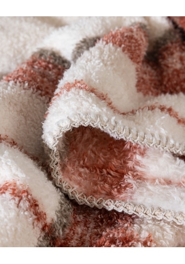 Varnelle Çift Kişilik Sherpa Battaniye - Ekru/kahve 8684427292983 Çok Renkli