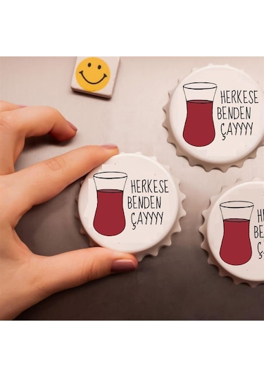 Herkese Benden Çay Baskılı Magnet Açacak 2912-3