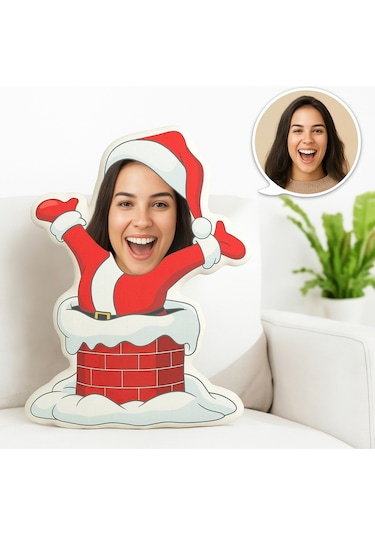 Kişiye Özel Noel Baba Yastığı Sevdiklerine Özel Fotoğraflı Yılbaşı Armağanı Çok Renkli