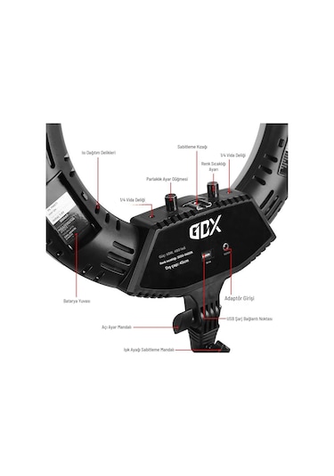 Gdx Pro Ring Light Iıı 65w Bicolor Makyaj Youtuber Make Up Canlı Yayın Işığı