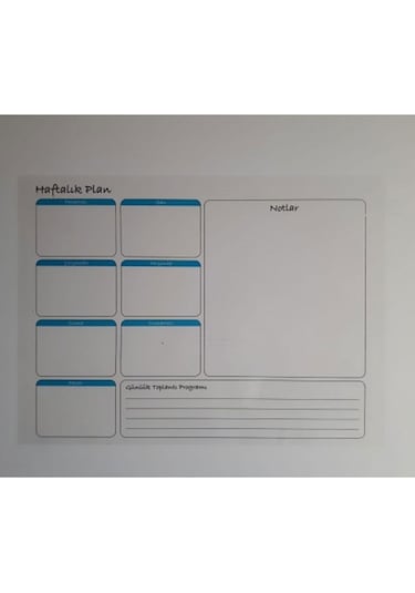 Haftalık Planlayıcı Kağıt Tahta 77X56 Cm