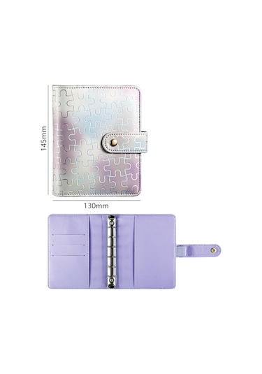 Tuomeng A7 Puzzle Ledger Taşınabilir Cep Gevşek Yaprak Defter Mor