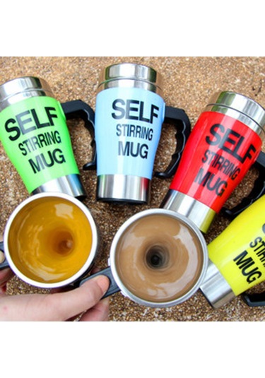 Springsun 500ml Otomatik Karıştırmalı Paslanmaz Çelik Termos, Kahve Ve İçecekler İçin Diğer