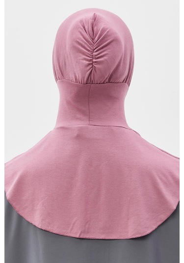 Kadın Tesettür Pratik Boyunluklu Hijab - Sporcu Bone Maron Gülkurusu