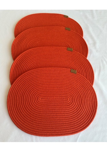 Jüt Amerikan Servis Sofra Altlığı, Masa Dekoru Supla Oval 30x40 4lü Turuncu