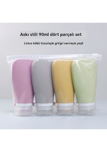 Silikon Seyahat Dağıtım Şişesi Seti-90ml 4'lü Set