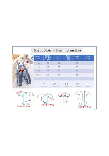 Babymod Ayıcık Figürlü Denim 2'li Kız Bebek Kot Salopet Tulum Mavi