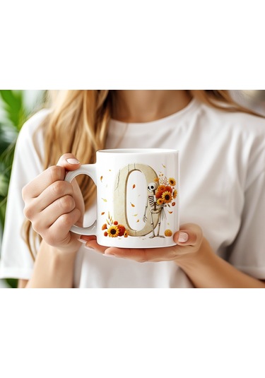 O Harfi Pembe Kareli Kalpli Göz Emojili Kupa Bardak Eğlenceli Kareli Tasarım Kahve Çay Kupası Beyaz