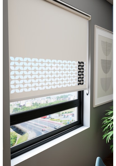 Lazer Kesim Mat Stor Perde, Lazer Kesimli Klasik Serisi, C-171001 Beyaz Renk