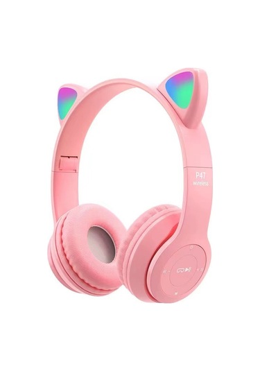 Aurora Kedi Kulaklı Mavi Kulaklı Parlayan Sihirliışıklar Ağır Bas Kablosuz Kulaklıkkoyu Mavi