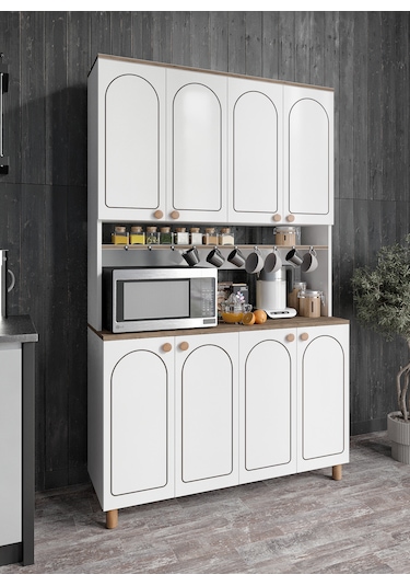 Stella Bohem Tarzda Kahve Köşesi Ceviz, Erzak Dolabı Kiler Dolabı