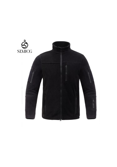 Yeni Polar Ceket, Erkek Dik Yaka Polar Ceket, Sonbahar Ve Kış İçin Sıcak Ve Rahat. Siyah