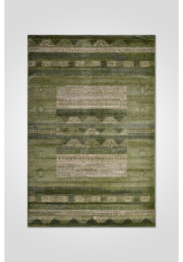 Arkaik Halı Koleksiyonu Zamansız Dokulu Desen, Tozumaz, Kolay Temizlik, İnce Form Yeşil