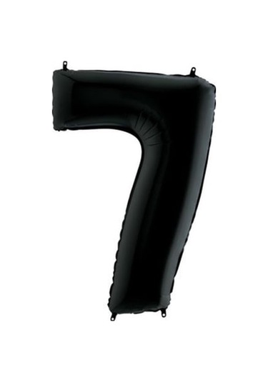 7 Yaş Siyah Folyo Balon 34 Inc 76 Cm Tüm Yaşlar