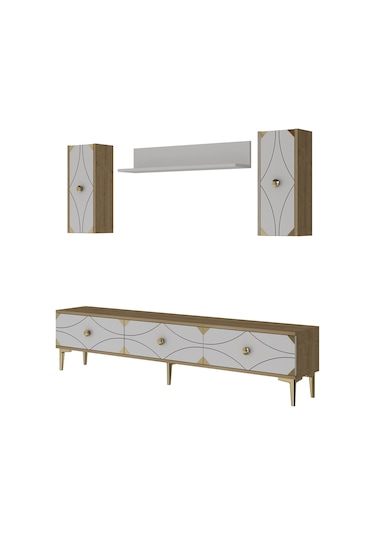 Tvr1897dbg Alfa Tv Ünitesi Takımı Safirmeşe-beyaz-gold 180cm