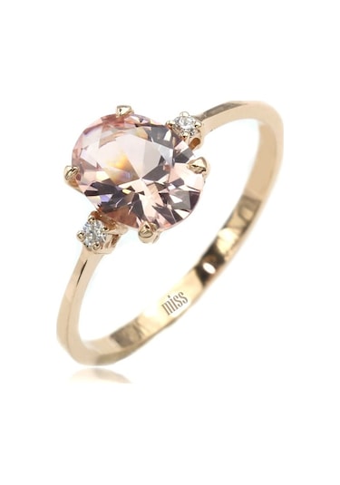 Morganite Pırlanta Rose Altın Yüzük