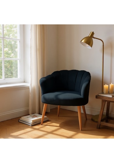 Papatya Berjer - Modern Tekli Koltuk - Babyface Kumaş - Siyah