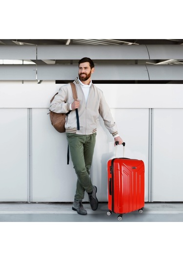 Vegmann Vela Kırmızı Orta Boy Valiz Kırmızı