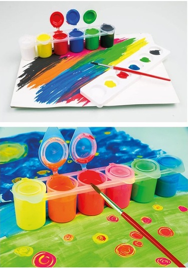 Guaj Boya 6 Renk 25 Ml 1 Paket Fixpoint Guaj Boya Seti 6 Lı Su Bazlı Şişe Canlı Renkler Resim Okul Çok Renkli