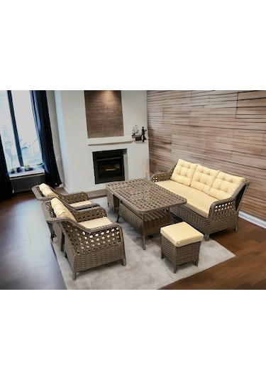 Tu Tienda Ronda Alüminyum 3 1 1 2puf Masa Rattan Bahçe Balkon Mobilyası,rattan Örgü/kumaş Renk Kahve/kapiçino Kiremit Tu Tienda Ronda Alüminyum 3 1 1 2puf Masa Rattan Bahçe Balkon Mobilyası,rattan Örgü/kumaş Renk Kahve/kapiçino Kiremit