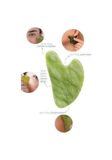 Seay Yeşim Taşı Face Roller + Gua Sha Yüz Masaj Aleti