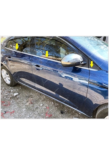 Renault Megane 4 Sedan Krom Cam Çıtası 6 Prç 2015 Üzeri P.Çelik